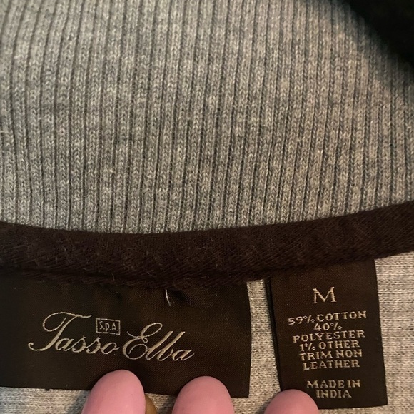 Tasso Elba Gray Pullover/Zip Top Men’s Sweater-size M - Picture 5 of 5